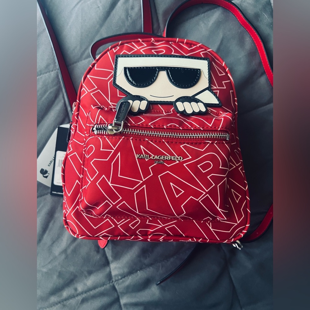 Small NEW NWT red and white KarlLagerfeld (Paris) Amour backpack
